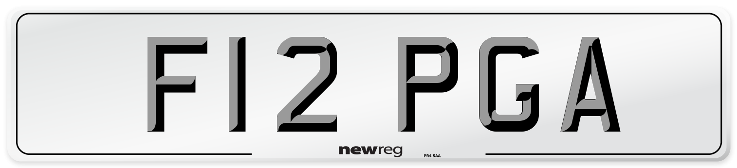 F12 PGA Number Plate from New Reg